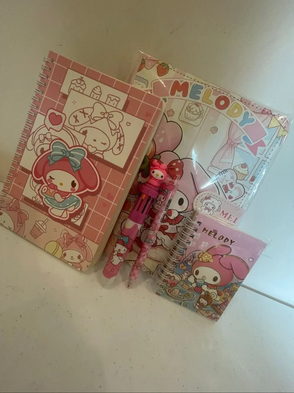 My Melody binder, spirals and pens. Stocking stuffers or back to school 5pc set